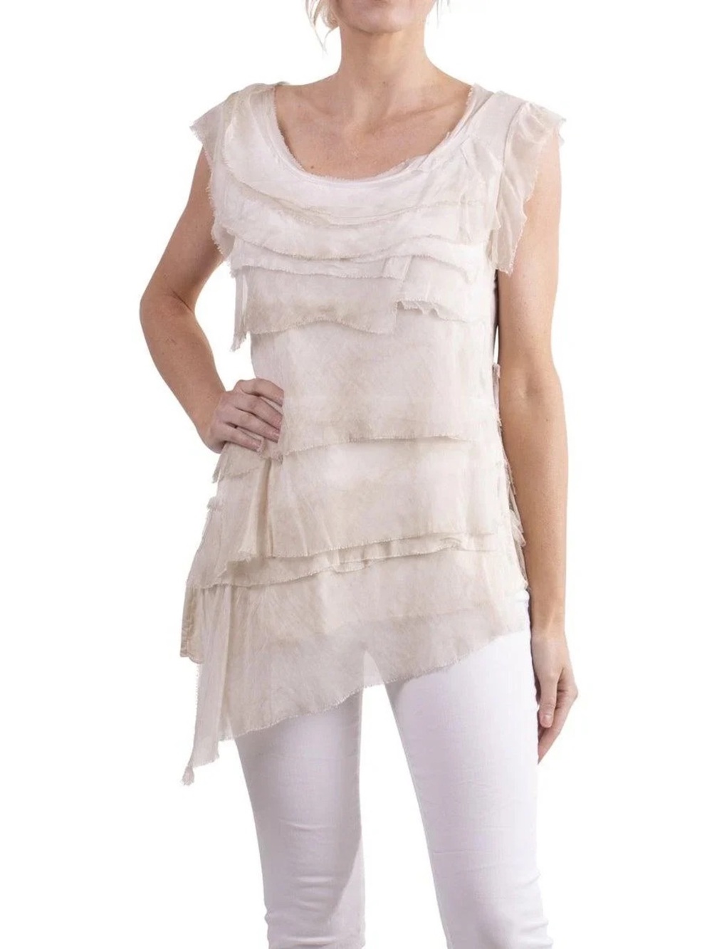 GIGI MODA • Siena Italian Silk Ruffle Tunic / Mini Dress